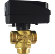 Robinet cu trei căi din alamă cu actuator negru