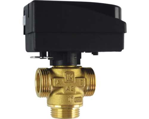 Robinet cu trei căi din alamă cu actuator negru