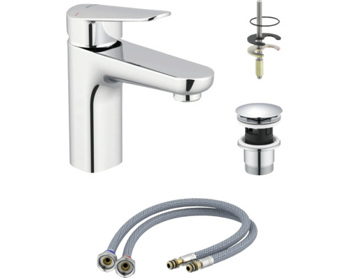 Baterie lavoar cu set de scurgere și furtunuri de conectare