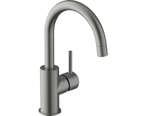 Baterie lavoar monocomandă AVITAL BONNY eco gun metal mat Baterie chiuvetă cu gât înalt