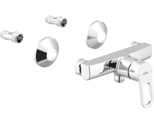 Set baterie de duș aparentă cu racorduri S și rozete