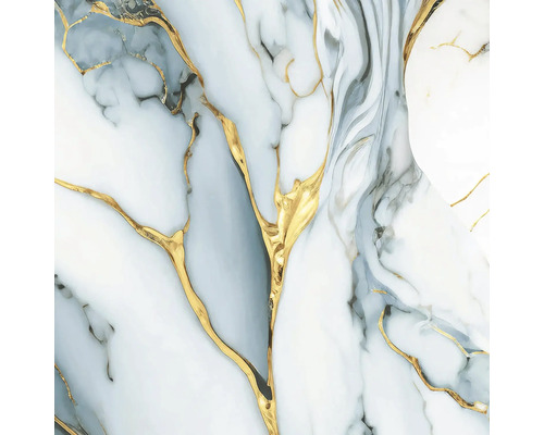 Gresie interior porțelanată rectificată Atlantic Gold 60,5x60,5 cm Textură de marmură cu vinișoare aurii