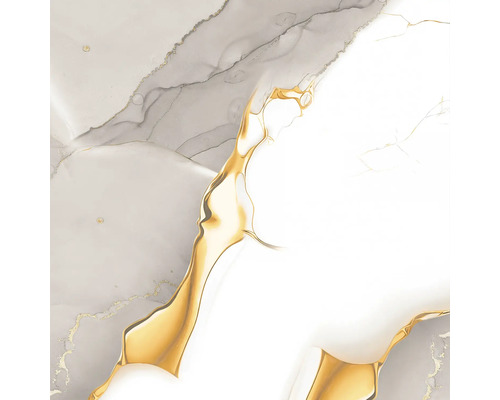 Gresie interior porțelanată rectificată Arctic Gold 60,5x60,5 cm Textură abstractă de marmură cu accente aurii