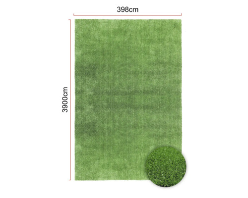 Covor verde cu fibre lungi, cu dimensiunile de 398 cm pe 3900 cm