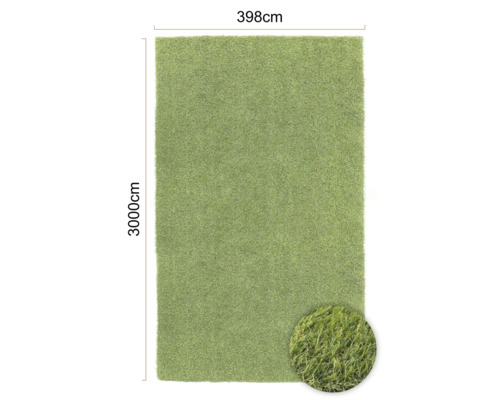 Gazon artificial cu dimensiunile de 398 pe 3000 de centimetri.
