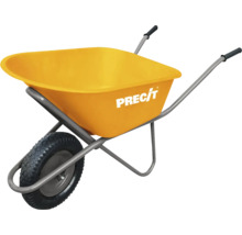 Roabă galbenă cu roată neagră și logo PRECIT