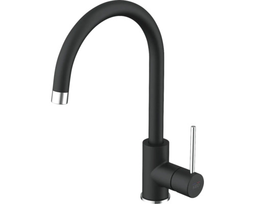 Baterie de bucătărie neagră cu gât înalt