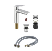 Baterie lavoar cu set de scurgere și furtunuri de conectare