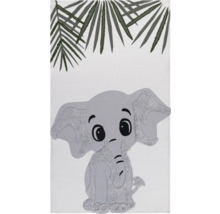 Covor cu motiv elefant și frunze de palmier