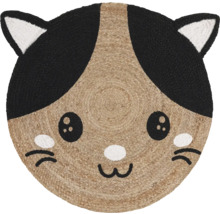 Covor rotund cu motiv de față de pisică
