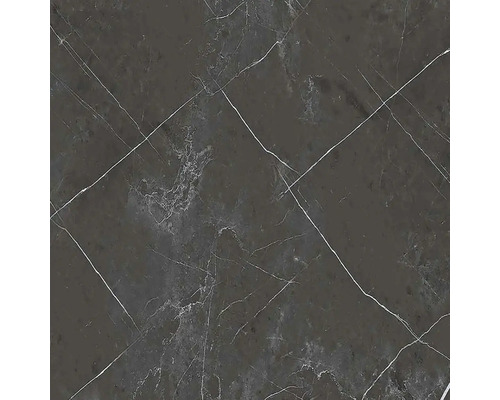 Gresie exterior / interior porțelanată glazurată rectificată Alaska Night 60x60 cm Placă închisă la culoare cu aspect de marmură și vinișoare albe