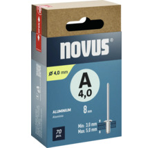 Novus nituri 4,0 mm, 70 bucăți, aluminiu