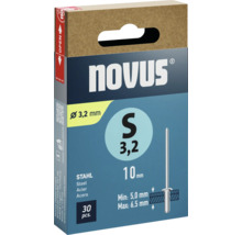 Nituri pop Novus oțel 3,2 mm, pachet de 30 bucăți