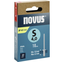Nituri oarbe Novus, diametru 4,0 mm, lungime 10 mm, pachet de 30 bucăți