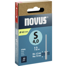 Nituri oarbe Novus S 4,0 mm, oțel, 30 bucăți