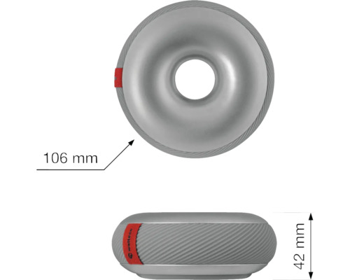 Imagine cu un lacăt cu cablu cu dimensiunile de 106 milimetri și 42 milimetri.