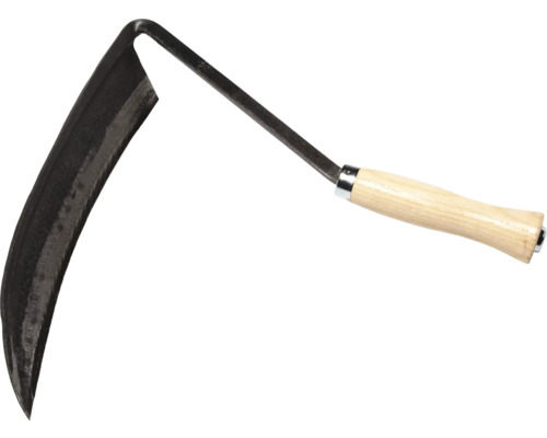 Seceră tip coasă cu mâner frasin Krumpholz, lungime 25cm Secera cu mâner de lemn pentru grădinărit