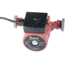 Pompă de circulație maro cu cutie de conexiuni neagră și cablu