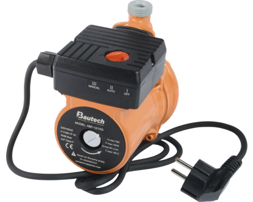 Pompă de circulație cu unitate de control neagră și cablu de alimentare