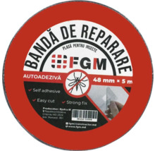 Bandă de reparații pentru plase de insecte, autoadezivă, 48 mm x 5 m