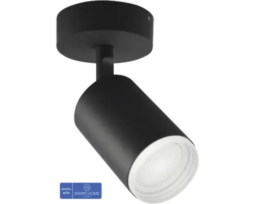 Spot negru de plafon pentru interior cu funcție Smart Home.