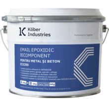 Email epoxidic bicomponent Köber Industries pentru metal și beton într-o găleată