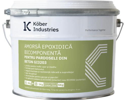 Amorsă epoxidică bicomponentă pentru pardoseli din beton Köber Industries GI3203 5 kg Amorsă epoxidică bicomponentă pentru pardoseli din beton Köber Industries GI3203 5 kg