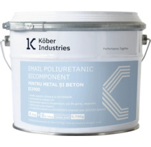 Email poliuretanic bicomponent Köber Industries pentru metal și beton într-o găleată