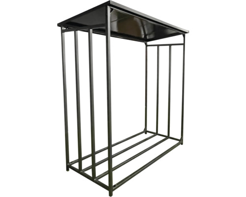 Suport metalic pentru lemne de foc cu acoperiș