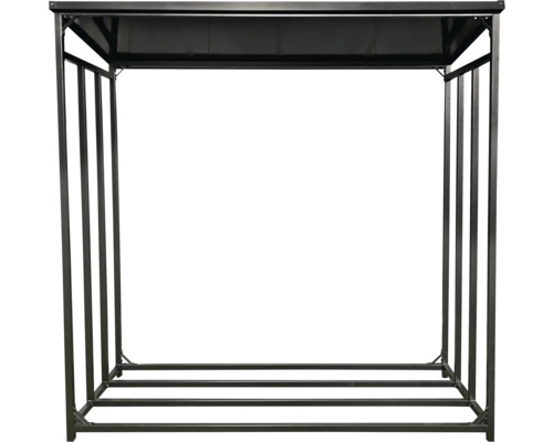 Suport metalic pentru lemne de foc cu acoperiș