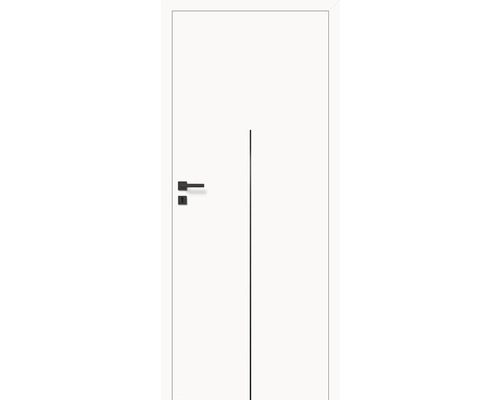 Foaie de ușă Classen alb mat Milk 1C 203,5x84,4 cm dreapta 3 balamale Ușă de interior cu set de clanțe și canelură decorativă dreaptă
