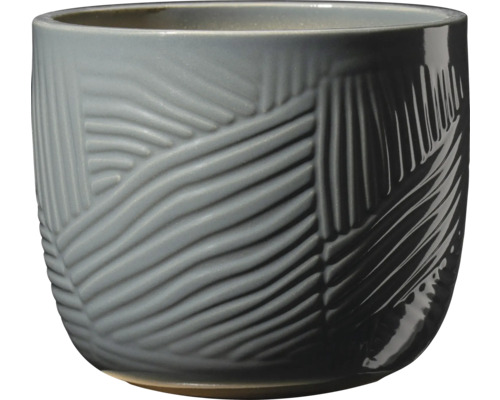 Mască ghiveci Soendgen Leon ceramică Ø 14 cm H 12 cm gri închis Ghiveci de flori cu model în relief