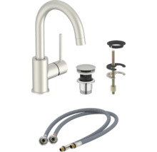 Baterie lavoar cu garnitură de scurgere și furtunuri flexibile de conectare