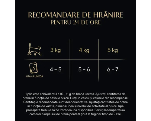 Recomandare de hrănire pentru pisici pentru 24 de ore