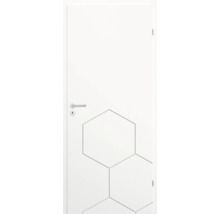 Ușă de interior cu model hexagonal, mâner și broască