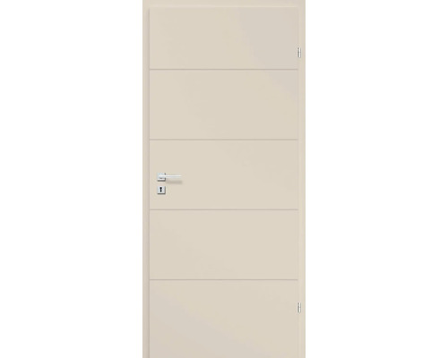 Foaie de ușă Classen Kasmir Linea 1.1 203,5x64,4 cm dreapta 3 balamale Ușă interioară netedă, cu frezări decorative orizontale, clanță și broască