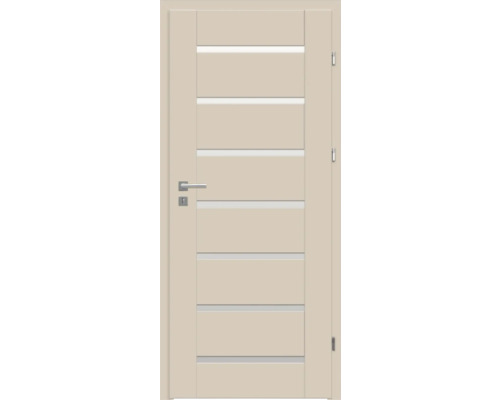 Ușă de interior cu caneluri orizontale și set de mânere