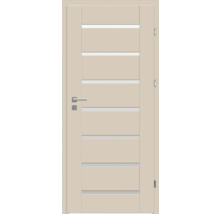 Ușă interioară modernă cu ornamente orizontale și set de clanțe