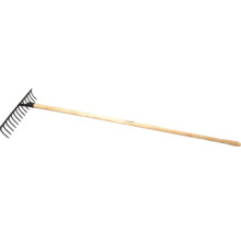 Greblă de frunze cu mâner din lemn