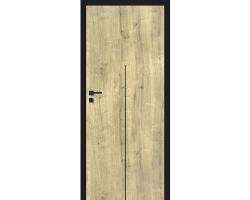 Foaie de ușă Classen Hamilton Verti 1 203,5x74,4 cm stânga 3 balamale Ușă din lemn cu design drept și clanță neagră