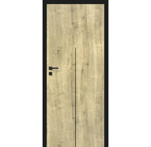 Ușă de interior cu model de lemn și element de design drept