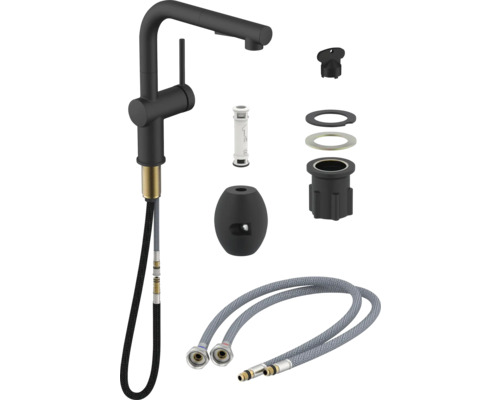 Baterie de bucătărie cu accesorii de montaj