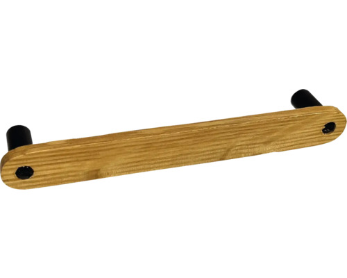 Mâner de ușă din lemn cu capete negre pentru mobilă