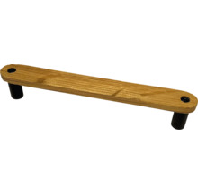 Balustradă de scară din lemn cu suporturi negre