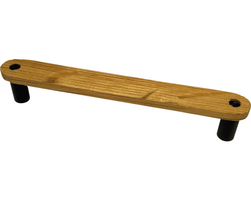 Balustradă de scară din lemn cu suporturi negre