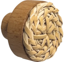 Buton de mobilă din lemn și rafie