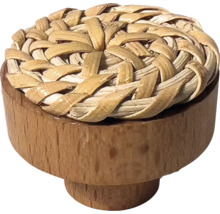 Buton de mobilă din lemn cu ratan