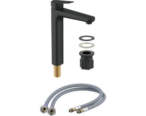 Baterie chiuvetă, inclusiv material de fixare și furtunuri flexibile de conectare