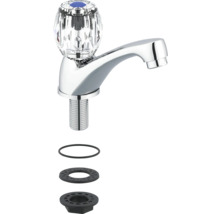 Baterie lavoar cu mâner de cristal și material de montare