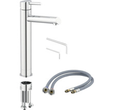 Baterie lavoar cu material de fixare și furtunuri de conectare flexibile incluse